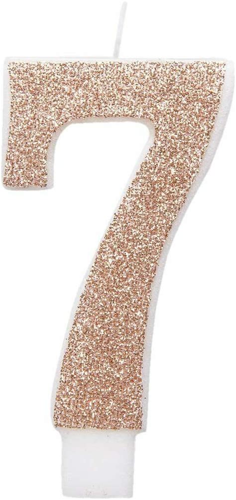 Number 7 Birthday Candle Glittered Rose Gold Ebay In 2022 Glitter