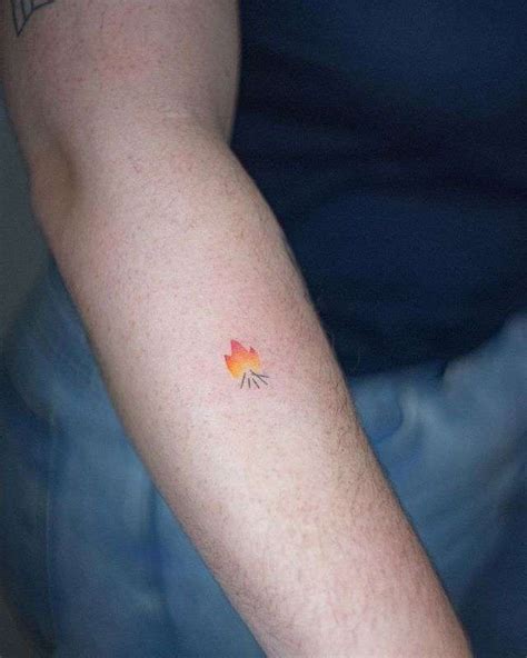 Tiny Fire Tattoo By @pontotattoo - Tattoogrid.net