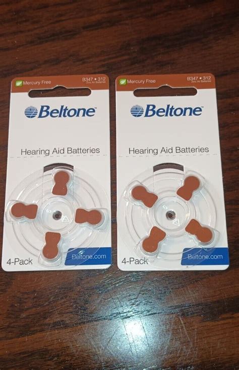 4 Pack Beltone Hearing Aid Zinc Air Batteries B347 312 Mercury Free New Sealed 12800529650 Ebay