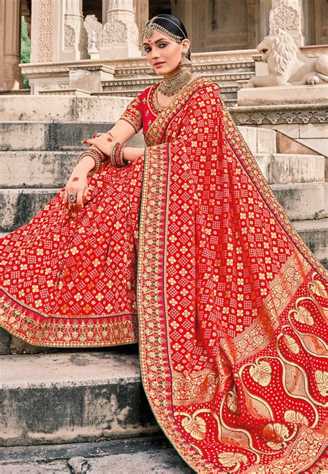 Red Silk Patola Print Saree