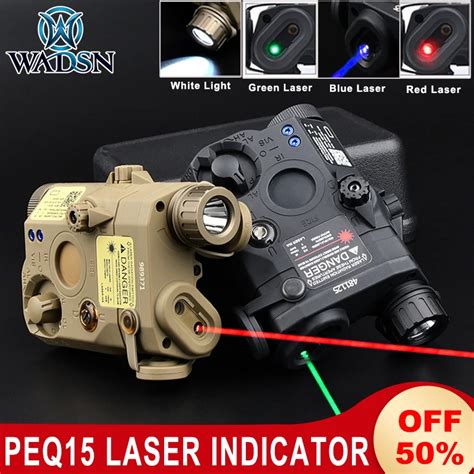 Wadsn Tactical Peq 15 Laser Airsoft Red Green Blue Dot Indicator Strobe White Led Flashlight