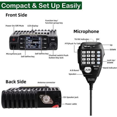 Retevis Rt Radio Amateur Bi Bande Double Moniteur Canaux W