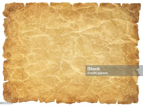 Old Parchment Paper Sheet Vintage Aged Or Texture Isolated On White