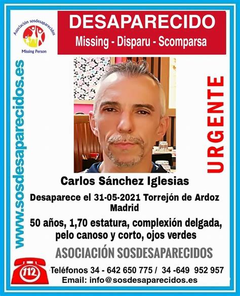 Sos Desaparecidos Busca A Un Hombre De 50 Años Desaparecido En Torrejón