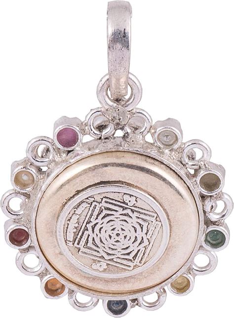 PANDIT NM SHRIMALI Energised Navgrah Yantra Pendant With Navratna India