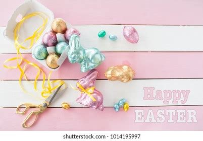 Colorful Bunnies Made Chocolate Easter Stock Photo 1014195997 ...