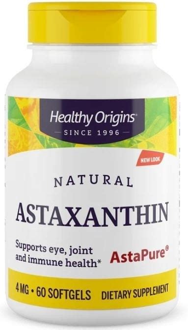 Astaxanthin 4 Mg AstaPure 60 Softgels Healthy Origins