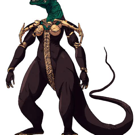 Massive Female Anthropomorphic Komodo Dragon Demon W Openart