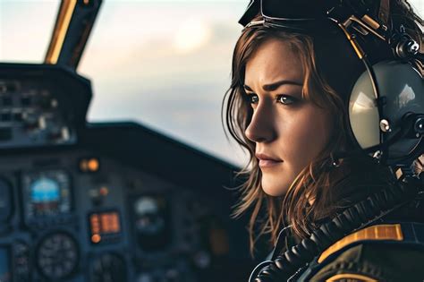 Premium Photo | Female pilot photo portraying resilience and determination