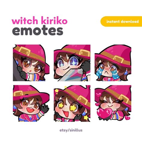 Witch Kiriko Emote Set Twitch Emote Pack Discord Youtube Cute