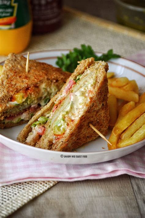 Chicken Club Sandwich Savoryandsweetfood