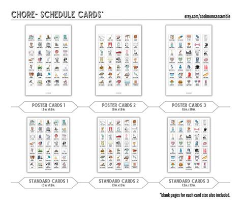 Minimalist Visual Chore-schedule Chart Digital Download Printable Chore ...