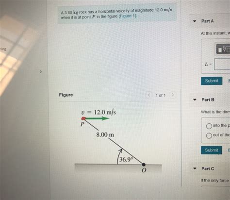 Solved A Kg Rock Has A Horizontal Velocity Of Magnitude Chegg