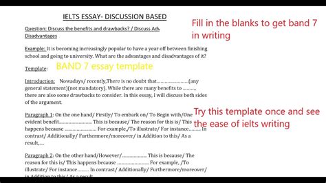 Ielts Writing Task 2 General Discussion Essay Template Band 7 Essay Template Easy Template