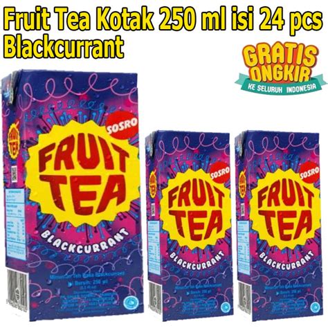 Fruit Tea Kotak Sosro 250 Ml Isi 24 Pcs Rasa Blackcurrant Lazada