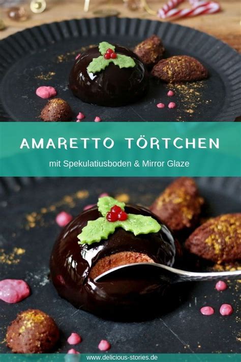 Amaretto T Rtchen Mit Mirror Glaze Spekulatiusboden Julia Weigl