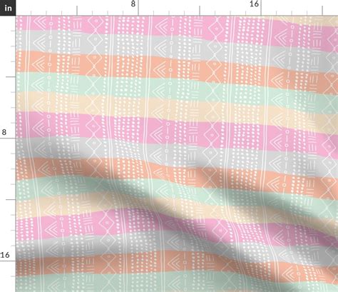 Minimal Mudcloth Bohemian Mayan Abstract Fabric Spoonflower