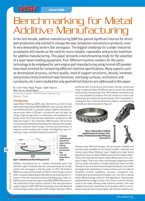 (PDF) Benchmarking for Metal Additive Manufacturing 
