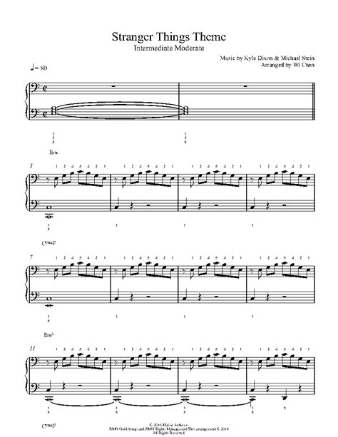 Stranger Things Theme by Kyle Dixon & Michael stein Sheet Music ...