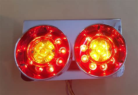 X Led Rear Tail Lights Round Rear Lamps V For Scania Man Daf Volvo