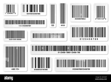 Set Of Product Barcodes Identification Tracking Code Serial Number