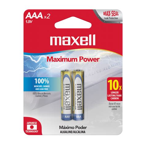 Pack de 2 Pilas Baterías Alcalinas AAA Maxell