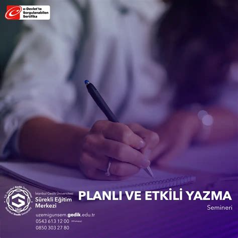 Planl Ve Etkili Yazma Semineri