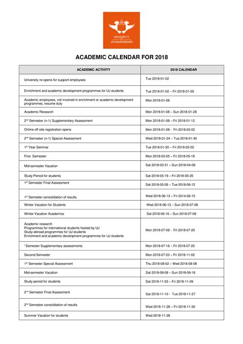 Télécharger Gratuit Academic Year Calendar