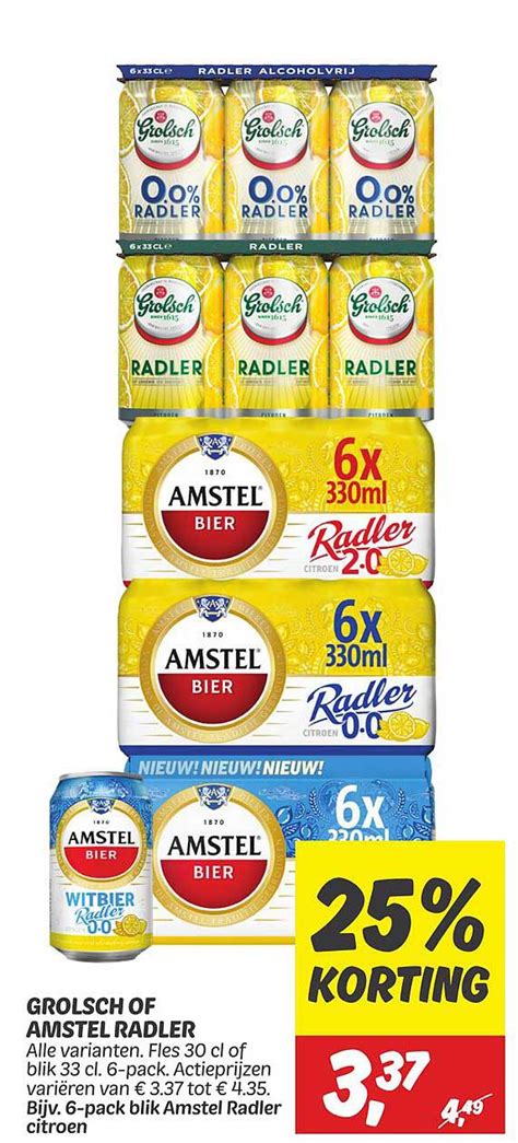 Grolsch Of Amstel Radler Aanbieding Bij Dekamarkt Folders Nl