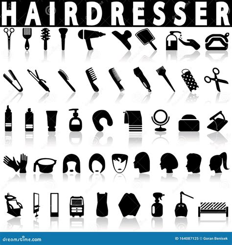 Hairdresser Icons Set Stock Vector Illustration Of Object 164087125