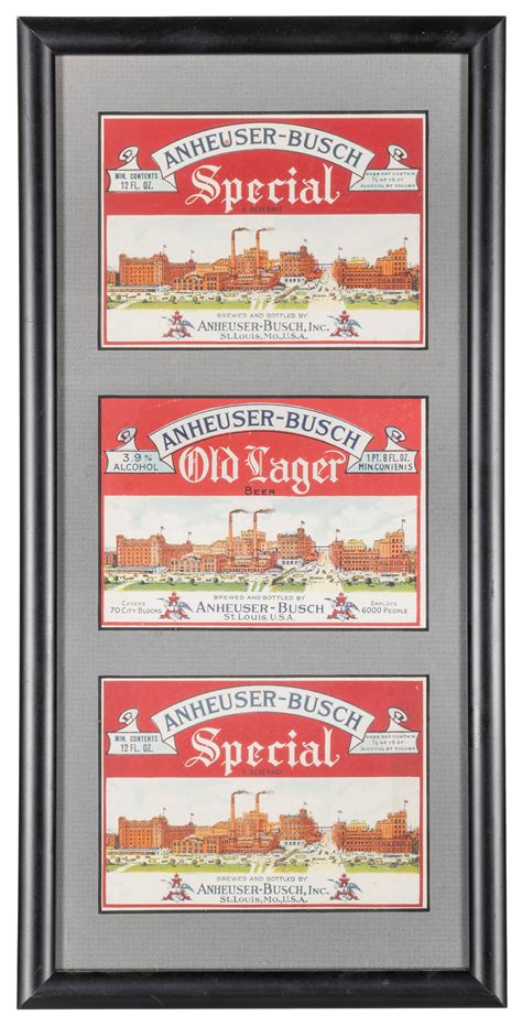 Lot Detail Collection Of Anheuser Busch Beer Labels And Advertisements