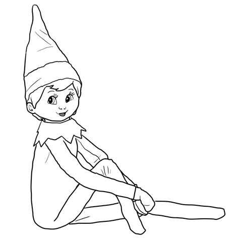 Printable Christmas Elf Coloring Pages