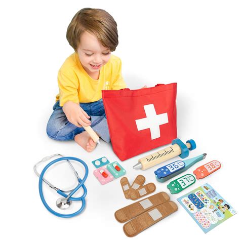 Montessori Wooden Doctor kit for Kids, Medical Play Set – Axel ...