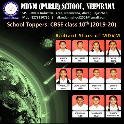 Cbse Board Exam Class 10th Academic Achievers Mdvm Parle School