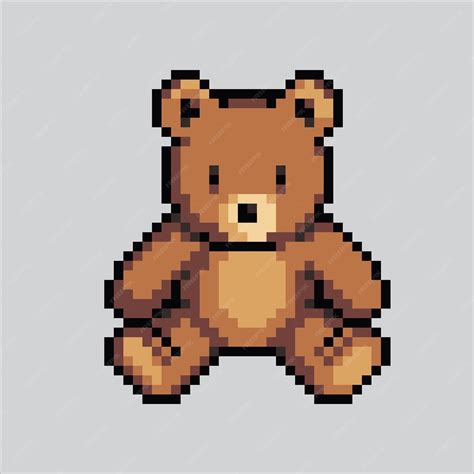 Premium Vector Pixel Art Illustration Teddy Bear Pixelated Teddy Bear Cute Teddy Bear Doll