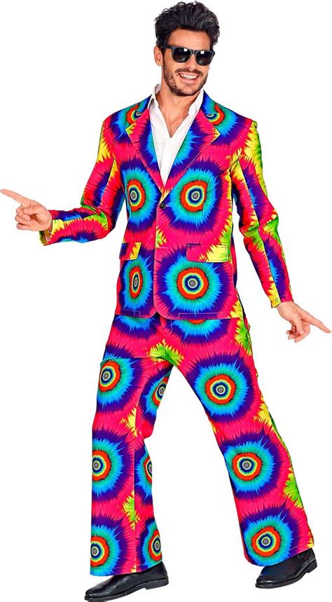 Widmann Hippie Kostuum Psychedelisch Tie Dye Jaren Man