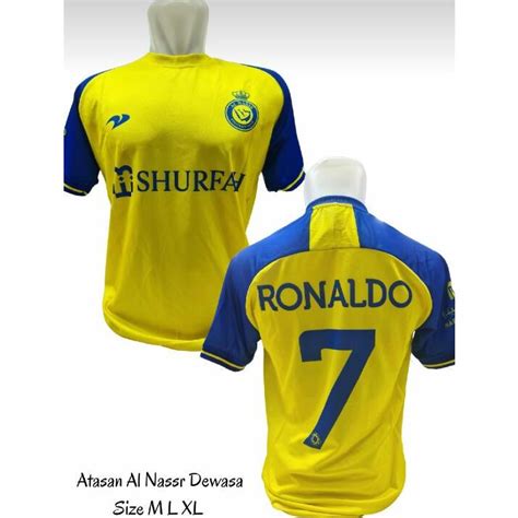 Jual Baju Olahraga Sepak Bola Kaos Jersey Dewasa Al Nassr Dry Fit Home