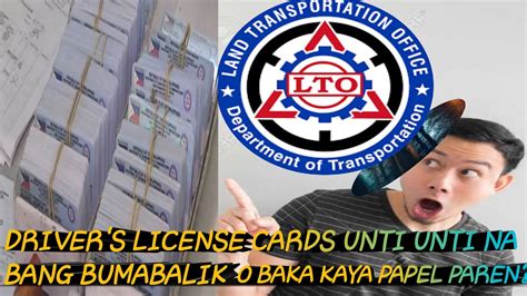 SUPLAY NG PLASTIC CARDS SA LTO UNTI UNTI NANG BUMABALIK DRIVERS