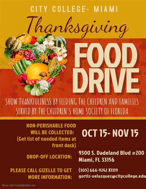 Miami: Thanksgiving Food Drive - City College