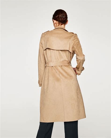 Faux Suede Trench Coat Trench Coats Outerwear Woman Zara United