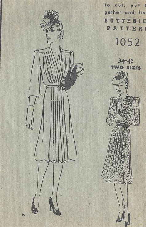 1940s Dress Patterns Available From The Vintage Pattern Shop