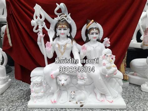 Marble Standing Shiva Parvati Statue Temple At In Jaipur Id