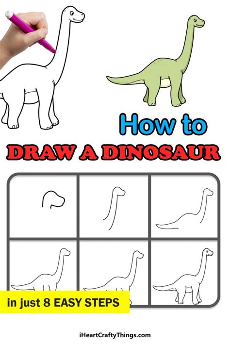 Dinosaur Drawing - How To Draw A Dinosaur Step By Step!