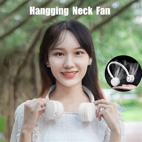 Jayyouu Hanging Neck Fan Leafless Lazy Mini Portable Usb Rechargeable