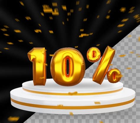 Premium Psd 10 Percent Off 3d Rendering Discount Offer Text Effect