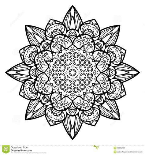 Mandala De La Flor Elementos Decorativos De La Vendimia Stock De