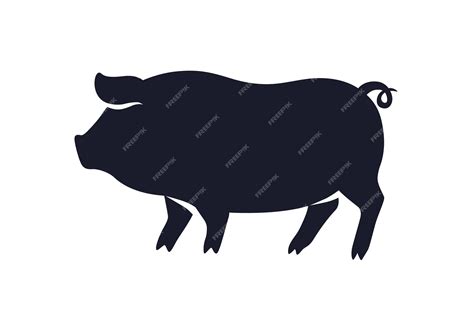 Premium Vector | Pig silhouette. Hog, swine profile. Black domestic ...