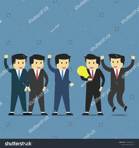 Businessman Get Idea Accepted By Team Stock Vector Royalty Free