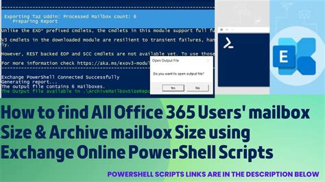 How To Find All Office Users Mailbox Archive Mailbox Size Using