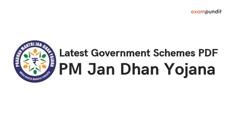 Government Schemes PDFs - PM Jan Dhan Yojana 2018 - Exampundit.in